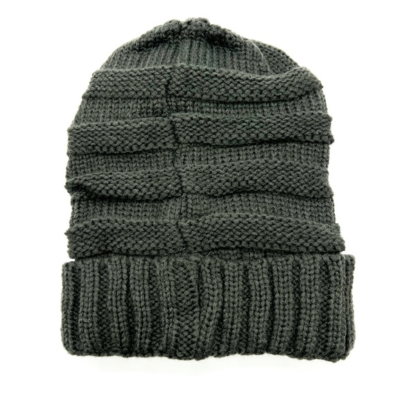 C.C Funky Trendy Warm Oversized Chunky Soft Oversized Cable Knit Beanie, Grey - Picture 3 of 5